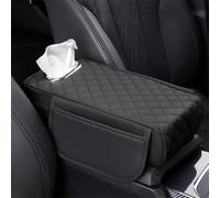 SANSHAOS Center Console Cover Arm Rest Cover Leather Car Armrest Seat Storage Box Pad with Pocket and Tissue Box for Range Rover EVOQUE Baujahr 2011-2017 2018 2019,C
