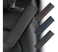 SANSHAOWUDI 2PCS Car Seat Belt Cover for Hyundai I10 2020-2022, Breathable Leather Soft Harness Pad Protect Your Neck and Shoulder Compatible with Cars,Black