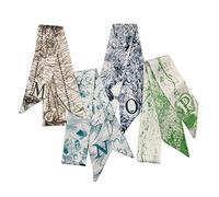 SansHeBe 4pcs Fashion Scarves, Blue Silk Head Scarf for Hair, Handbag Decoration, Women's Long Neckerchief, Medium