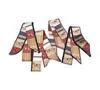 SansHeBe 4pcs Purse Scarf For Handbags Silk Head Scarf For Hair Fashion Skinny Scarf For Women Long Neckerchief, Red Black - Horses, Medium