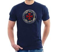 SANSHU Cruzades Circle T-Shirt Non Nobis Domine Navy Blue L