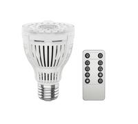 SANSI 10W Grow Light Bulb for Indoor Plants, Full Spectrum Grow Light with Remote Control, E27 Grow Lamp with Optical Lens for High PPFD, Dimmable,Auto On Off Timing 4 8 12 Hrs