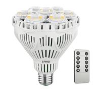 SANSI Dimmable 40W LED Grow Light for Indoor Plants, Full Spectrum 4000K Sunshine E27 Grow Light with Remote Control, Auto On/Off Timer 4/8/12 Hrs, 4-Level Brightness (PPF: 67umol/s)