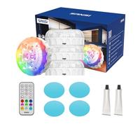 SANSI Pool Light LED Submersible IP68, Magnetic, Remote 20 Colours, 4-Pack