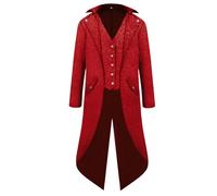 SANSIWU Mens Sequin Tuxedo Jacket Tails Fashion Tailcoat Blazer Dress Coat Swallowtail Dinner Party Wedding Banquet Prom Blazer Suit Jacket Clubwear (C-02, L)