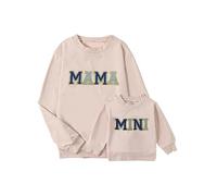 SANSIWU Mommy and Me Matching Outfits Long Sleeve Crewneck Pullover Tops Cute Letter Sweatshirt Family Matching Outfits (A-Blue Baby, 2-3 Years)