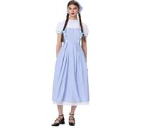 SANSIWU Women Dorothy Halloween Costume Dress Blue Plaid Corset Mini Dress Teen Girl Country Farm Fairytale Cosplay Dresses (E-Blue, M)