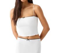 SANSIWU Women’s Leopard Print Cami Crop Tops Y2k Lace Patchwork Low Cut Spagetti Strap Camisole Grunge Punk Going Out Tank T Shirt (C-02, S)