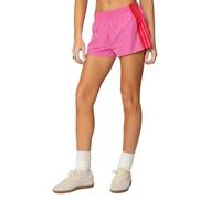 SANSIWU Women Striped Athletic Shorts Y2k Side Stripe Print Elastic Waist Loose Short Pants Patchwork Workout Sweat Shorts (Pink, L)