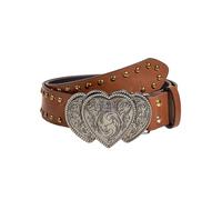 SANSIWU Women Vintage-Cowboy Belt Western-Cowgirl Leather Wide Boho Disc Chunky Oval Concho Belt Y2k Grunge Accessories (F-Brown, One Size)
