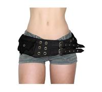 SANSIWU Women Vintage Cowboy Western Leather Belt - Wide Boho Disc Chunky Oval Concho Y2k Grunge Accessories (G-Black, One Size)