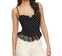 SANSIWU Women Y2k Floral Print Tank Top Sexy Fairy Grunge Spaghetti Strap Cami Vintage Sleeveless Flower Cami Vest Tops (D-Black1, S)