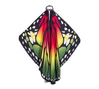 SANSIWU Women's Butterfly Wings Shawl Prom Cosplay Cape Accessories Halloween Carnival Fairy Pixie Dress Up Blouse (A-Rose Red Green, One Size)