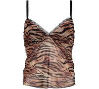 SANSIWU Womens Camisole Tops Spaghetti Strap Vest Tops Leopard Print Lace Trim Cami Top Slim fit Party Crop Cami Top for Club Party (A-Yellow, M)