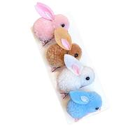 SanSixi Easter Bunny Hair Clip Little Bunny Hair Clip Plush Side Hair Clip Sweet Rabbit Women Kid Hair Clip Happy Easter Day Party Decor (Red)