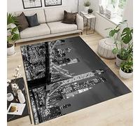 SANSJI Brooklyn Bridge New York City Rug, Gray Skyline Non-Slip Microfiber Floor Mats, Machine Washable Carpet for Laundry Room Bathroom 60 x 110 cm