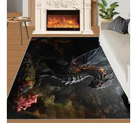 SANSJI Fantasy World Runner Rug 60x180 Carpet, Dragon Area Rugs, Monster Gothic Kitchen Non Slip Washable Rugs,Brown Grey Soft Low Pile Easy to Care Rugs for Hallway