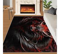 SANSJI Flying Dragon Rugs for Living Room, Dragon Lovers 180x270 Carpet, Fierce Dinosaur Area Rugs Non Slip Washable Mats, Dragon Theme Indoor Rugs for Bedroom