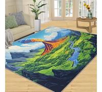 SANSJI Forest Rug 60x90 Area Rugs, Jungle & Volcano Rugs for Living Room Cartoon Kids Bedroom Rug, Washable Indoor Carpet & Home Decor, Non Slip & Low Pile