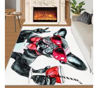 SANSJI Funny Dog Rug 60x90 Area Rugs, French Bulldog Rugs for Entryway, Holding Cocktail Kitchen Rugs Non Slip Washable, Party Nightlife Easy Care Pile Carpet for Bathroom Entrance