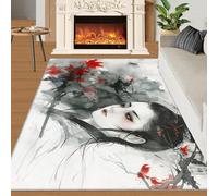 SANSJI Japanese Geisha Rugs for Bedroom 70x140 Rug, Japan Women Area Rugs for Living Room, Tradition Aesthetic Kitchen Non Slip Washable Rug, Girls Non Shedding Carpet for Dining Room
