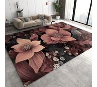 SANSJI Luxury Vintage Floral Rug, Dust Rose Flowers Hydrangea Soft and Plush Carpet, Non-Slip Floor Mats for Bedroom Dining Room Lounges 100 x 150 cm