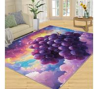 SANSJI Purple Rugs for Living Room Fantasy Grapes Bedroom Rug 100x150, Cartoon Girl Carpet, Indoor Washable Rug, Non Slip & Low Pile Area Rugs & Home Decor