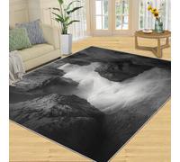 SANSJI Rug - Canyon Landscape Home Decor 200x290 Area Rug, River Landscape Rugs for Living Room, Washable Rugs for Bedroom, Indoor Carpet, Non Slip & Low Pile, Gray Gifts