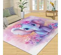 SANSJI Rug - Cartoon Girl Home Decor 60x180 Area Rug, Cute Elephant Rugs for Living Room, Washable Rugs for Bedroom, Indoor Carpet, Non Slip & Low Pile, Pastel Animals Gifts
