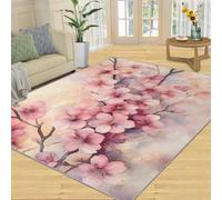 SANSJI Rug - Cherry Blossom Home Decor, 180x200 Area Rug, Spring Flowers Rugs for Living Room, Washable Rugs for Bedroom, Indoor Carpet, Non Slip & Low Pile, Japanese Style Gifts