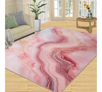 SANSJI Rug - Marble Home Decor 90x150 Area Rug, Pink Marble Rugs for Living Room, Washable Rugs for Bedroom, Indoor Carpet, Non Slip & Low Pile, Stone Texture Gifts