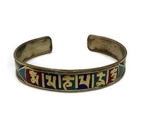 SANSKAR NEPAL Tibetan Buddhist 7 chakra copper bracelet | Cuff Bracelet Bangle | Spiritual Jewellery Mantra | Handmade in Nepal - Ideal for Gift