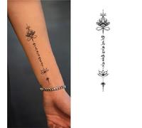 Sanskrit "Carpe Diem" Temporary Tattoo For The Back Of The Arm With Fruit Waterproof, Semi-permanent, Lasting 2 Weeks, Non-reflective, Fake Tattoos(2pcs)
