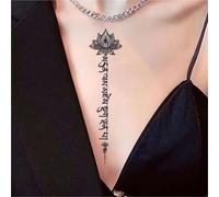 Sanskrit Flower Pattern Women's Chest And Back Scar Covering Sticker, Semi-permanent Non-reflective, Waterproof, Long-lasting 2 Weeks, Fake Tattoos(C)