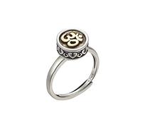 Sanskrit Retro Literary Six-character Mantra Silver Female Adjustable Finger