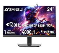 SANSUI - 24" Gaming Monitor, 160Hz FHD 1080P, FreeSync 1ms 4000:1 Contrast, HDMI DP VESA Ports Eye-Care Monitor Support for Gaming Office (HDMI Cable Included
