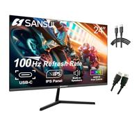 SANSUI 24 inch Monitor with Speakers, USB Type-C 100Hz FHD 1080P Computer Monitor, HDMI DP HDR10 Gaming Monitor RTS/FPS, Tilt Adjustable VESA Mount(ES-24X3 Type-C & HDMI Cable Included)