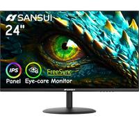 SANSUI Computer Monitor 24 inch IPS Eye Care 1080P Display HDMI,VGA Ports with 178° Viewing Angle/Frame-Less/Tilt/VESA Compatible for Office and Home (ES-24X5AL)