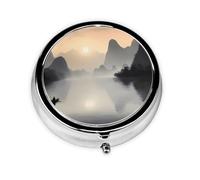 Sansui, Japanese Company Mini Round Pill Box, can be Put into Wallet, Pocket, Light and Convenient, 3 Compartment Pill Box, Portable Pill Box,