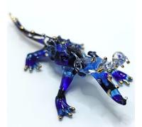 Sansukjai Crocodile/Alligator Miniature Figurines Animals Hand Blown Glass Collectible Gift Decorate (Black Blue)