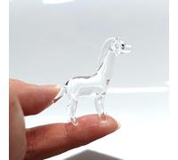 Sansukjai Rare Giraffe Tiny Micro Crystal Figurines Hand Blown Clear Glass Art Wild Animals Collectible Gift Home Decor#1
