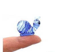 Sansukjai Rare Snail Micro Tiny Hand Blown Glass Art Figurines Animals Collectible Gift Home Décor (Blue)