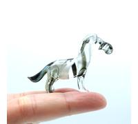 Sansukjai Zebra Tiny Figurines Animals Hand Blown Color Glass Art Collectible Gift Home Decorate (Black White)
