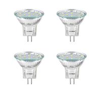 SANSUN 3W MR11 LED Landscape Light Bulbs, Low Voltage 12V 20W Halogen Replacement for Outdoor Landscape Spotlight and Track Light, GU4 Bi-Pin Base, Daylight White 4000K, Non-Dimmable, (Pack of 4)