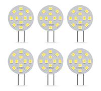 SANSUN G4 LED Bulbs 2W Equivalent to 20W Halogen, G4/GU4/GZ4 Bi-Pin Base, AC/DC12V 4000K 120° Wide Angle, Non-Dimmable (Daylight White, Pack of 6)