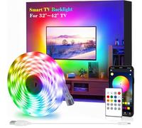 SANSUN LED Strip Lights for TV/Monitor Backlight APP and Remote Controlled, DIY Colors for Gaming Lights, Ambient Lighting Kit (2m for 32"-42" TV)