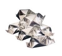 SANSWUNIU 100 PCS African Origami Paper,Traditional Chinese Offerings,urnable Spirit Money,Simi-finshed,for Tomb-Sweeping Hungry Ghost Festival (Size:5.1 x 3.9 inch (13 x 10 cm,Color:Silver Ingot)