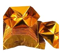 SANSWUNIU 100 PCS African Origami Paper,Traditional Chinese Offerings,urnable Spirit Money,Simi-finshed,for Tomb-Sweeping Hungry Ghost Festival (Size:5.1 x 3.9 inch (13 x 10 cm,Color:Gold Ingot)