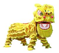 SANSWUNIU 7.2Ft Lion Dance，Double Southern Lion Dance Mascot Costume，Chinese Traditional Performance，Two Adults Cosplay Dress，Party Carnival New Year(Color:Yellow)