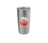 Sant Antoni Spain Palm Tree Beach Sunset Design Stainless Steel Insulated Tumbler